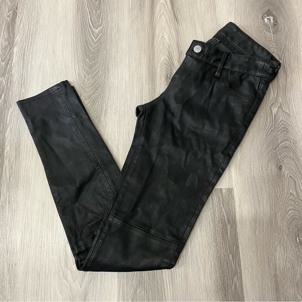 LEVIS Black Faux Leather Pants Size 23